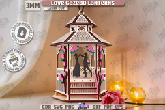 Love Gazebo Lantern Laser Cut|Valentine’s Day Décor|Love SVG Product Image 1