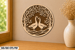 Love Geese Round Laser Cut SVG Product Image 1