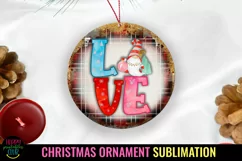 Love Gnome Christmas Ornament Sublimation I Holiday PNG