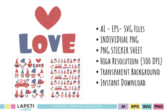 Love themed gnome PNG for crafts