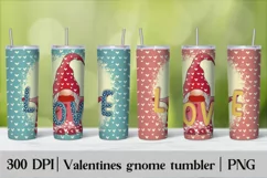 Valentines gnome tumbler sublimation design wrap 20 Oz, gnome tumbler design, gnome tumbler wrap,  Valentines gnome PNG.