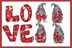 Love Gnome Valentines - 9 PNG Files Hand Drawn Clipart Product Image 2