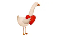 Watercolor Valentine Goose Clipart Birds & Cupid Product Image 2