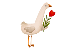 Watercolor Valentine Goose Clipart Birds &amp; Cupid Product Image 3
