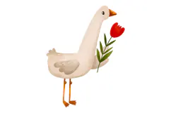 Watercolor Valentine Goose Clipart Birds & Cupid Product Image 3