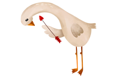 Watercolor Valentine Goose Clipart Birds &amp; Cupid Product Image 4