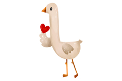 Watercolor Valentine Goose Clipart Birds &amp; Cupid Product Image 7
