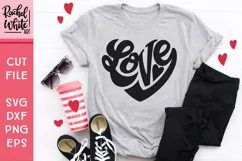 Love in a Heart Shape, Hand Lettered Valentine's Day SVG Product Image 4