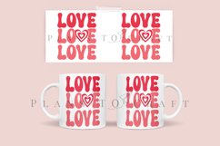 love groovy text valentine coffee glass wrap svg glass mug svg presized for 11oz and 15oz glass ready to cut and sublimation files