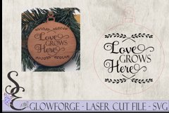 Love Grows Here Ornament Laser Cut File SVG DXF Product Image 1