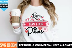 Love Has Four Paws SVG | Dog Valentine's Day SVG,Valentine  
