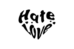 Love hate lettering typography design graphic Product Image 1
