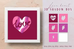 Love heart 3D Shadow Box- Valentine's day Cutting Files- SVG Product Image 1