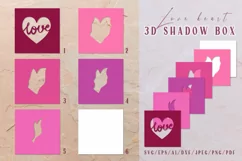 Love heart 3D Shadow Box- Valentine's day Cutting Files- SVG Product Image 2