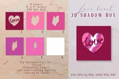 Love heart 3D Shadow Box- Valentine's day Cutting Files- SVG Product Image 8