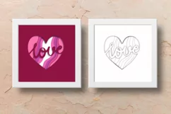 Love heart 3D Shadow Box- Valentine's day Cutting Files- SVG Product Image 3