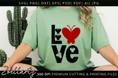 Valentine's Day SVG PNG Love Butterfly Flower SVG for Cricut Product Image 4
