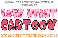 Love Heart Cartoon Font Doodle Lettering Valentines ABC OTF by Squeeb Creative