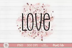 Love design with a heart confetti background sublimation preview