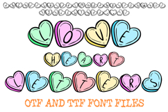 Love Heart Letters Font Retro Candy Valentines Typeface