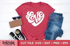 Love in a Heart Shape, Hand Lettered Valentine's Day SVG Product Image 1