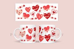 love heart valentine coffee glass wrap svg glass mug svg presized for 11oz and 15oz glass ready to cut and sublimation files