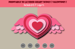 3D Layered Angel wing Heart Product Image 2