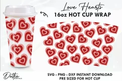 Love Hearts No Hole Starbucks 16oz Hot Cup Wrap SVG Product Image 1