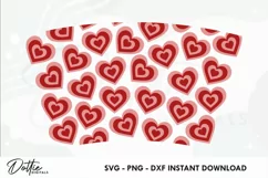 Love Hearts No Hole Starbucks 16oz Hot Cup Wrap SVG Product Image 2