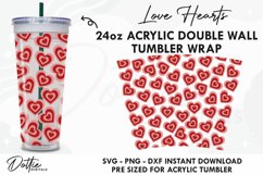 Love Hearts Starbucks No Gap 24oz Acrylic Tumbler Wrap Product Image 1