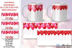 Mug wrap sublimation designs Valentines| Love heart balloons Product Image 1