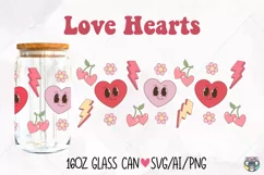 Valentines Day Glass Can svg, Libbey Glass 16oz, Valentines Product Image 1