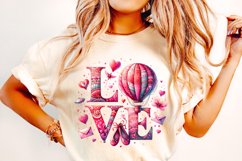 Valentine&#039;s Day Love PNG, Hot Air Balloon PNG, Love PNG File Product Image 1