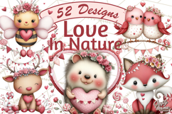 Love In Nature Clipart PNG, Whimsical Hearts Product Image 1