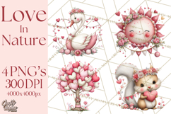 Love In Nature Clipart PNG, Whimsical Hearts Product Image 1