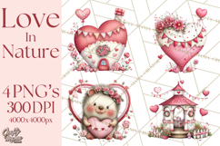 Love In Nature Clipart PNG, Whimsical Hearts Product Image 1