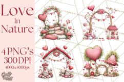 Love In Nature Clipart PNG, Whimsical Hearts Product Image 1