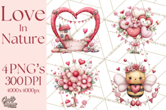Love In Nature Clipart PNG, Whimsical Hearts Product Image 1