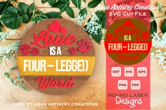 Love is a Four-Legged Word Laser Cut Ornament for Valentines Product Image 1