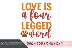Love is a four legged word SVG , Football Quote SVG Product Image 1