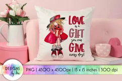 Valentine Gnomes Sublimation | love Is a Gift | Love Quotes Product Image 1