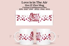 love is in the air coffee glass wrap svg glass mug svg presized for 11oz and 15oz glass ready to cut and sublimation files