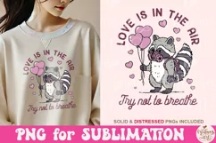 Love is in The Air PNG, Funny Cat Valentines Product Image 1