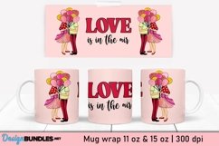 Love Is In The Air Love Couple Mug Wrap | Valentine Couple Product Image 1