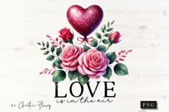 Love Is In The Air Valentines Quote PNG | Valentines Day PNG Product Image 4