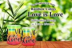 Love is Love Watercolor Rainbow 11oz & 15oz Mug Sublimation Product Image 1