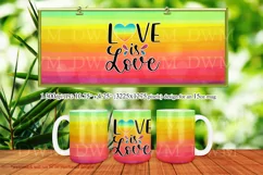 Love is Love Watercolor Rainbow 11oz & 15oz Mug Sublimation Product Image 3