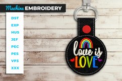 Love is Love Key Fob - ITH - In the Hoop Embroidery Project Product Image 1