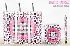 love is magical sublimation design for tumbler and mug and pen