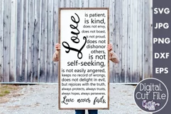 Love Is Kind | Love Never Fails Christian Farmhouse Sign Svg Product Image 1